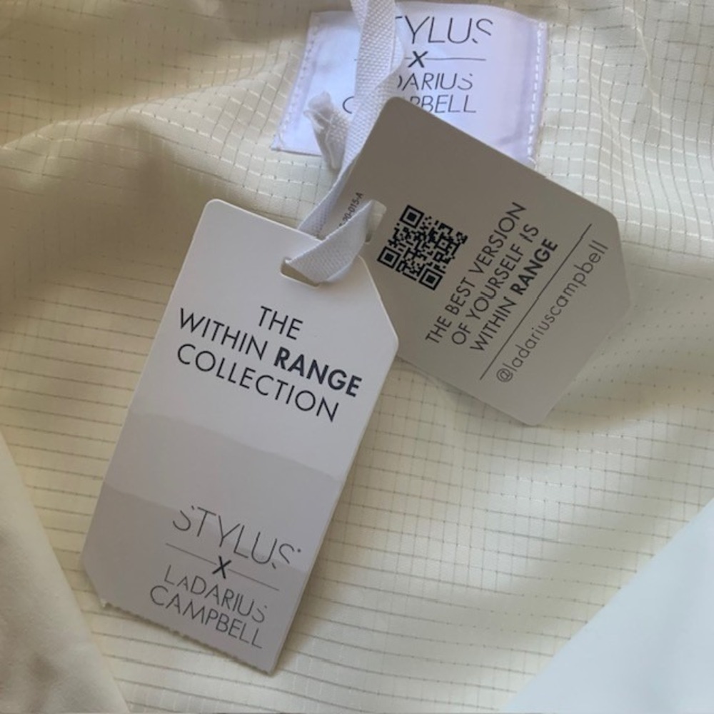 Stylus x LaDarius Campbell Men's S NWT Ivory 1/4 Zip Lined Jacket Golf Pockets - Picture 5 of 11